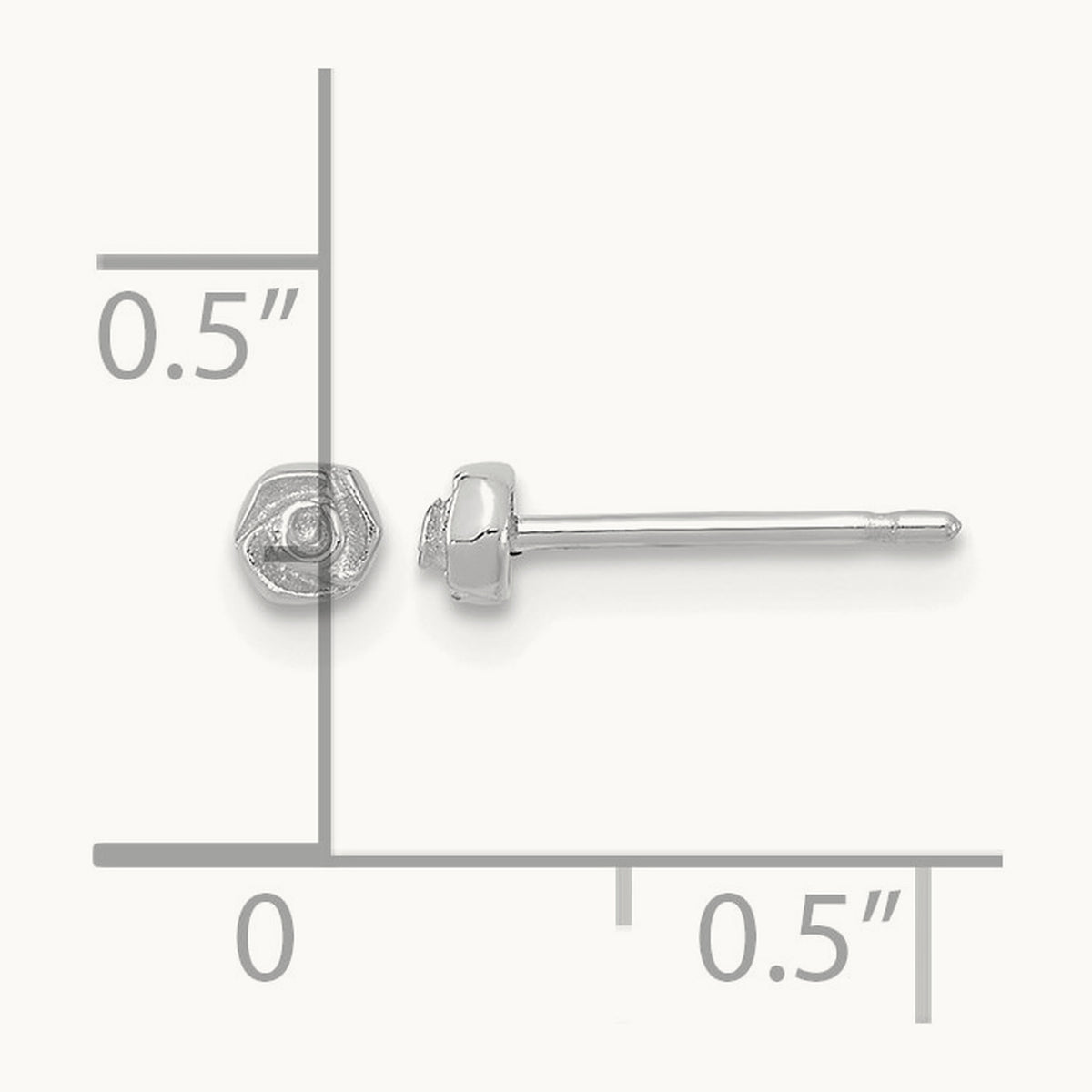 Polished Post Earrings — 14K White Gold