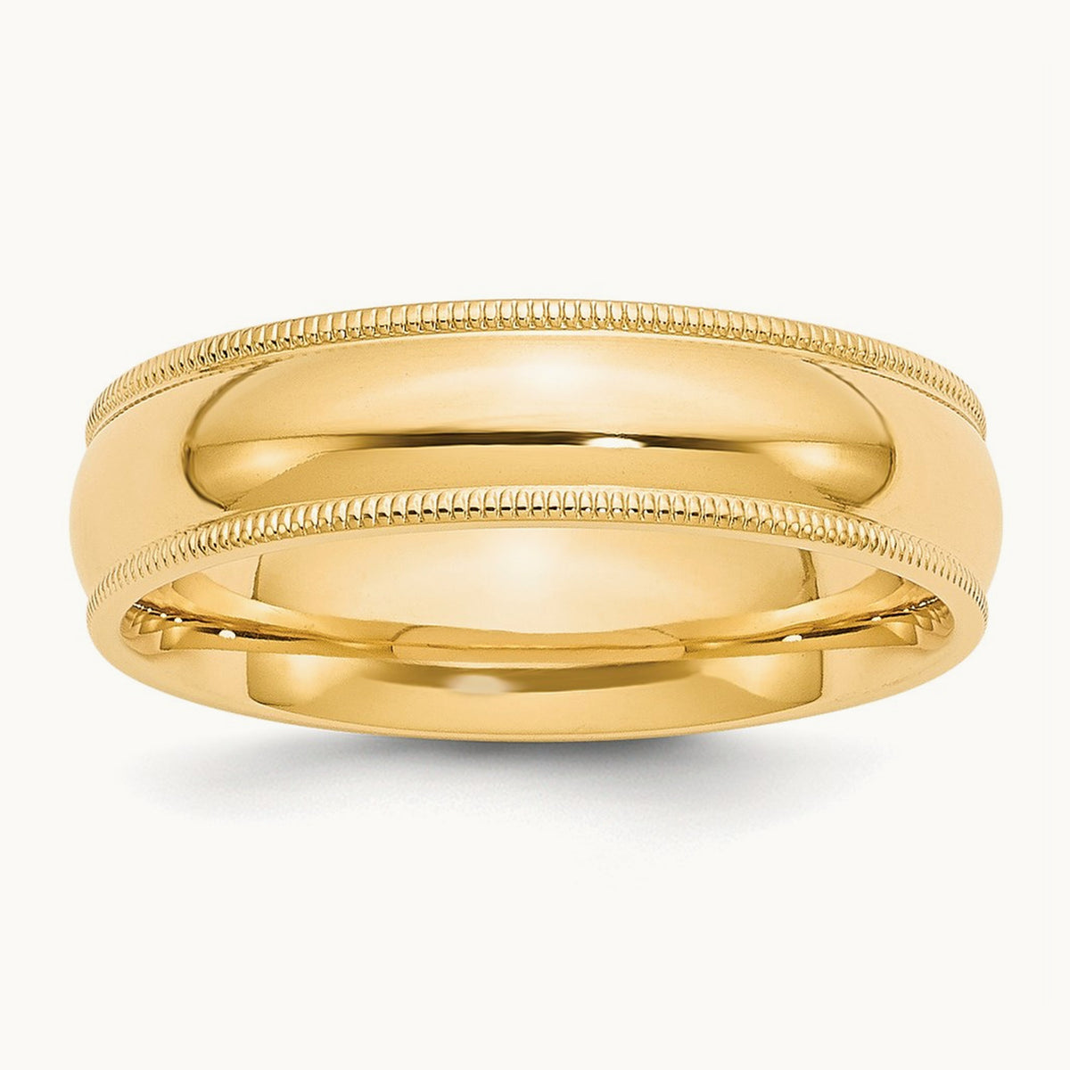 Milgrain Comfort Fit Band — 14K Yellow Gold, 6mm