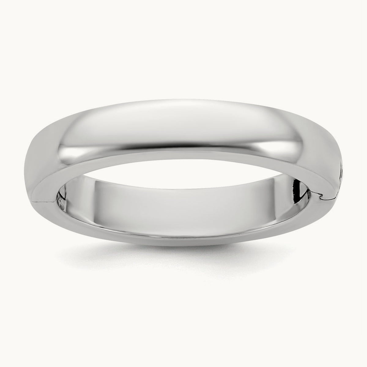 CLIQ Hinged Half Round Wedding Band, 4mm, 14K White Gold