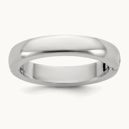 CLIQ Hinged Half Round Wedding Band, 4mm, 14K White Gold