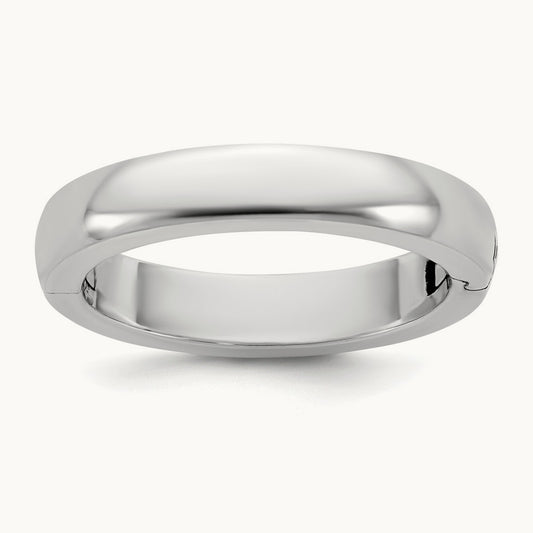 CLIQ Hinged Half Round Wedding Band, 4mm, 14K White Gold
