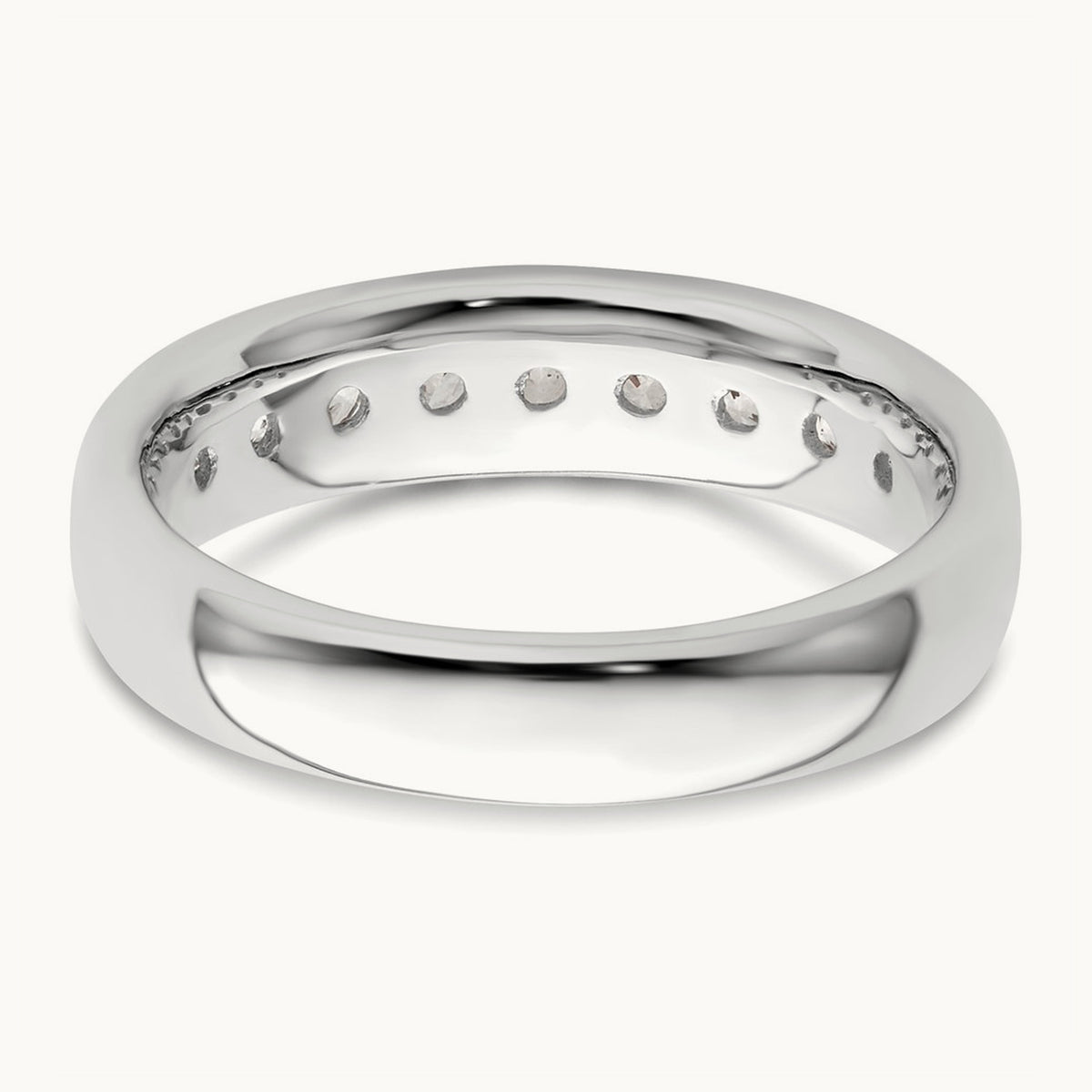 9-Stone Diamond Channel Band, 14K White Gold