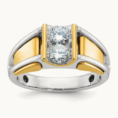 IBGoodman Men's Diamond Complete Ring, 14K Two-tone