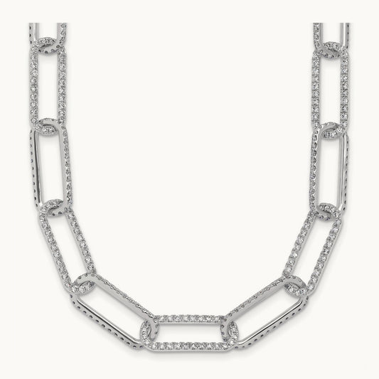 TO 14kw 8 5/8ct Lab Grown Diamond VS+ F+ 18in Comp. Link Necklace