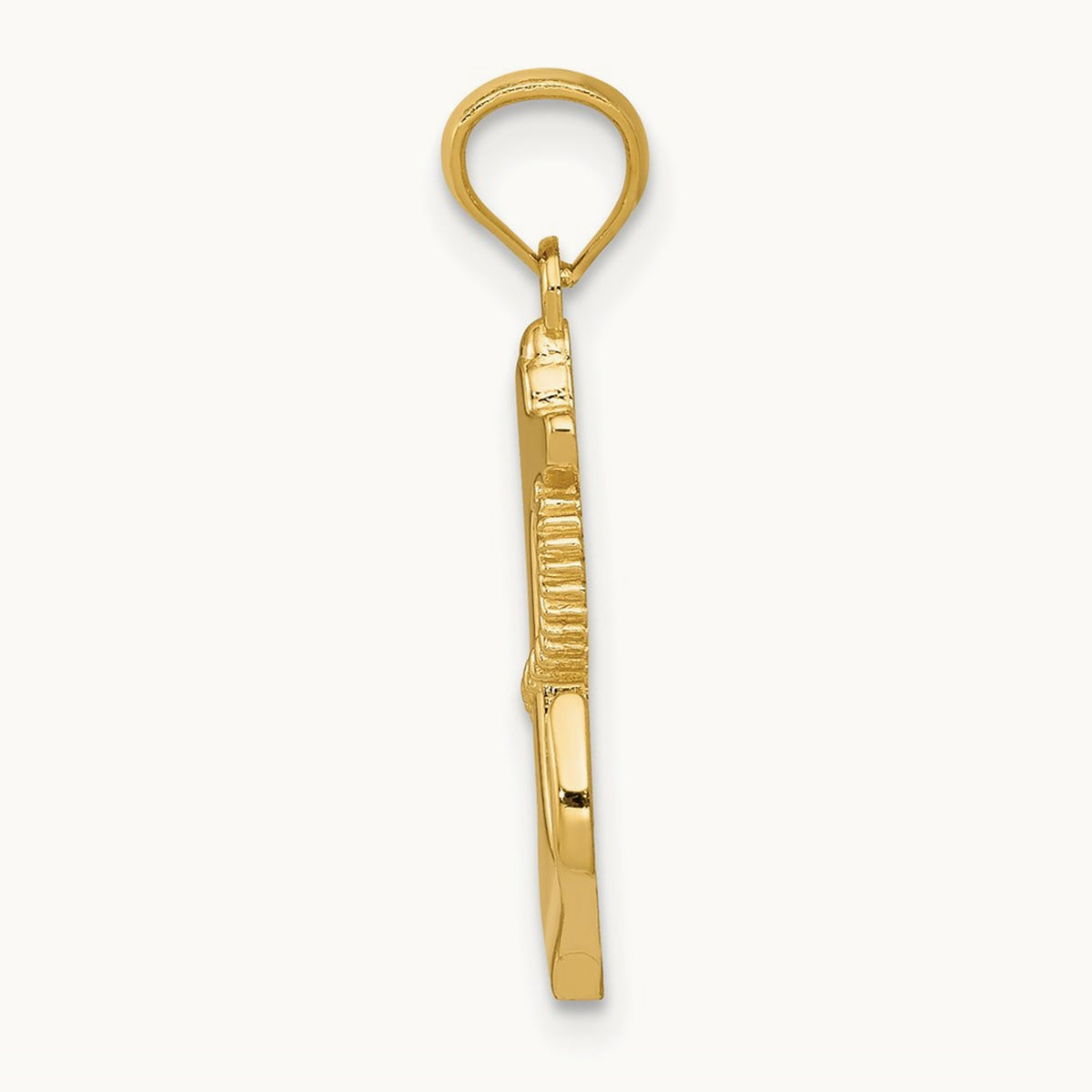 Polished Anchor Pendant — 14K Yellow Gold, 22mm