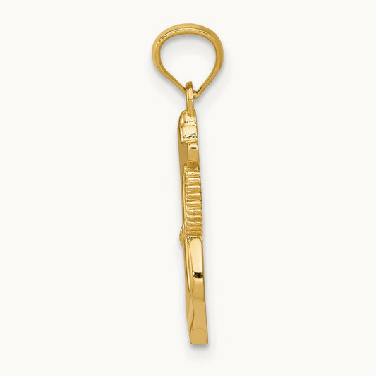Polished Anchor Pendant — 14K Yellow Gold, 22mm