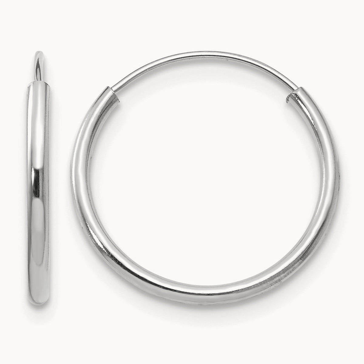 Madi K White Gold Endless Hoop Earrings, 14K