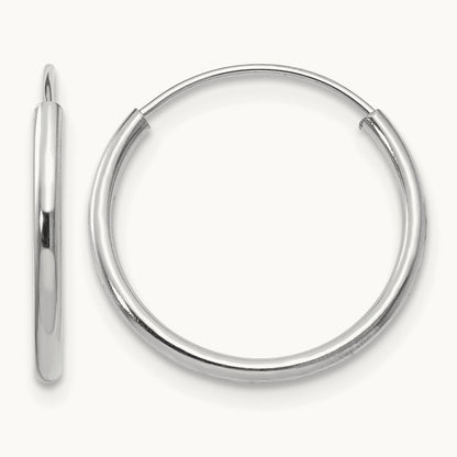 Madi K White Gold Endless Hoop Earrings, 14K