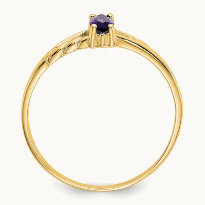 Amethyst Birthstone Ring, 14K