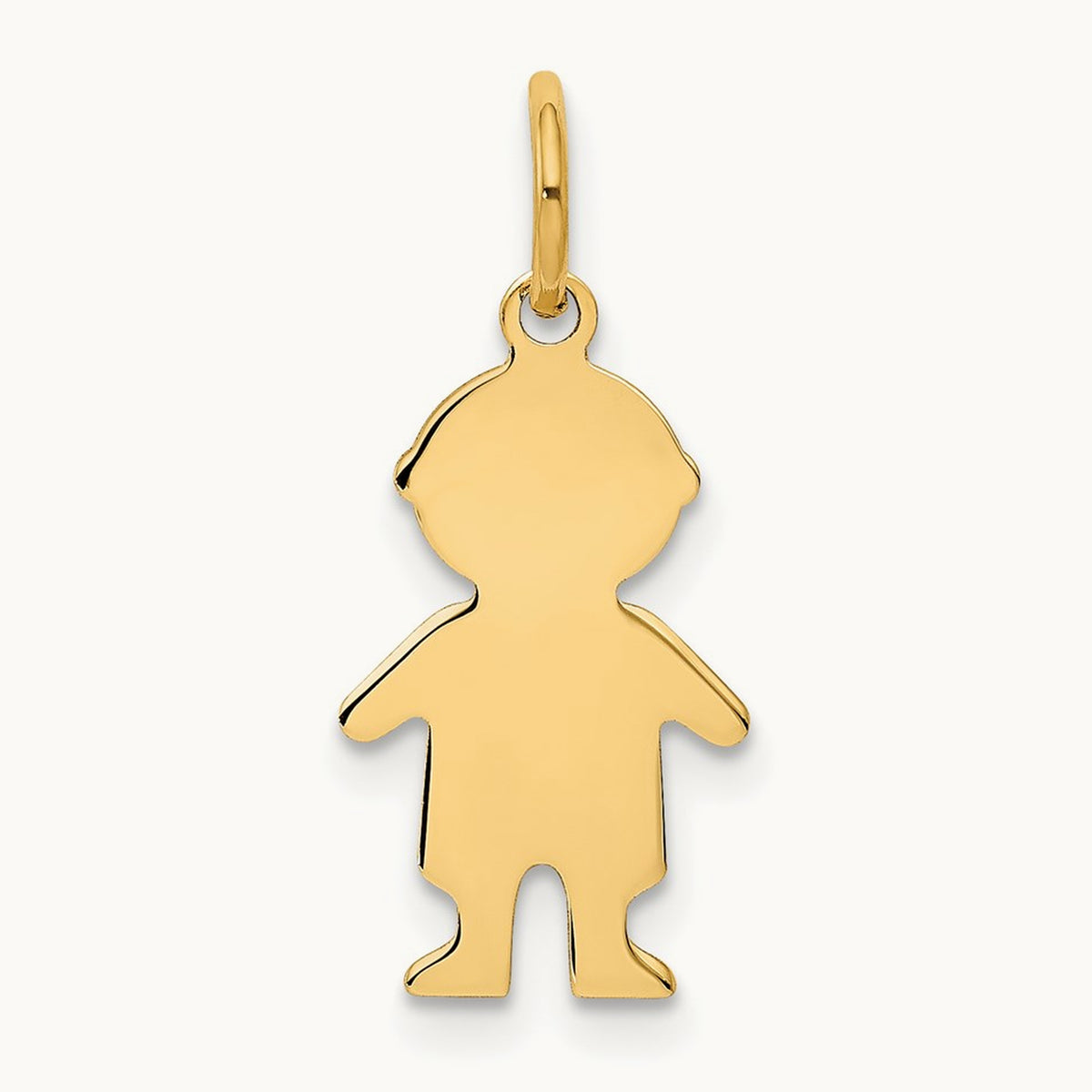 .018 Depth Engravable Boy Charm — 14K Yellow Gold, 22mm