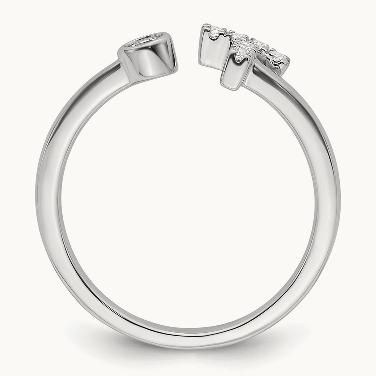 Initial T Adjustable Ring, 0.15 ct tw Lab-Grown Diamond