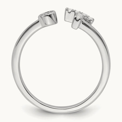 Initial T Adjustable Ring, 0.15 ct tw Lab-Grown Diamond