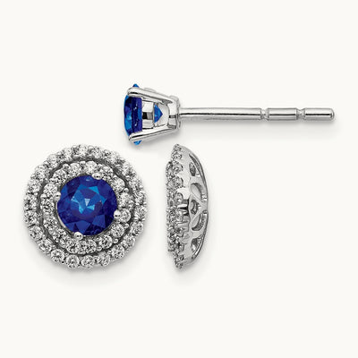 Diamond and Sapphire Stud with Jacket Earrings — 8mm