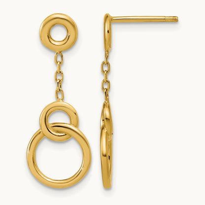 Polished Circle Dangle Post Earrings — Leslie's — photo set