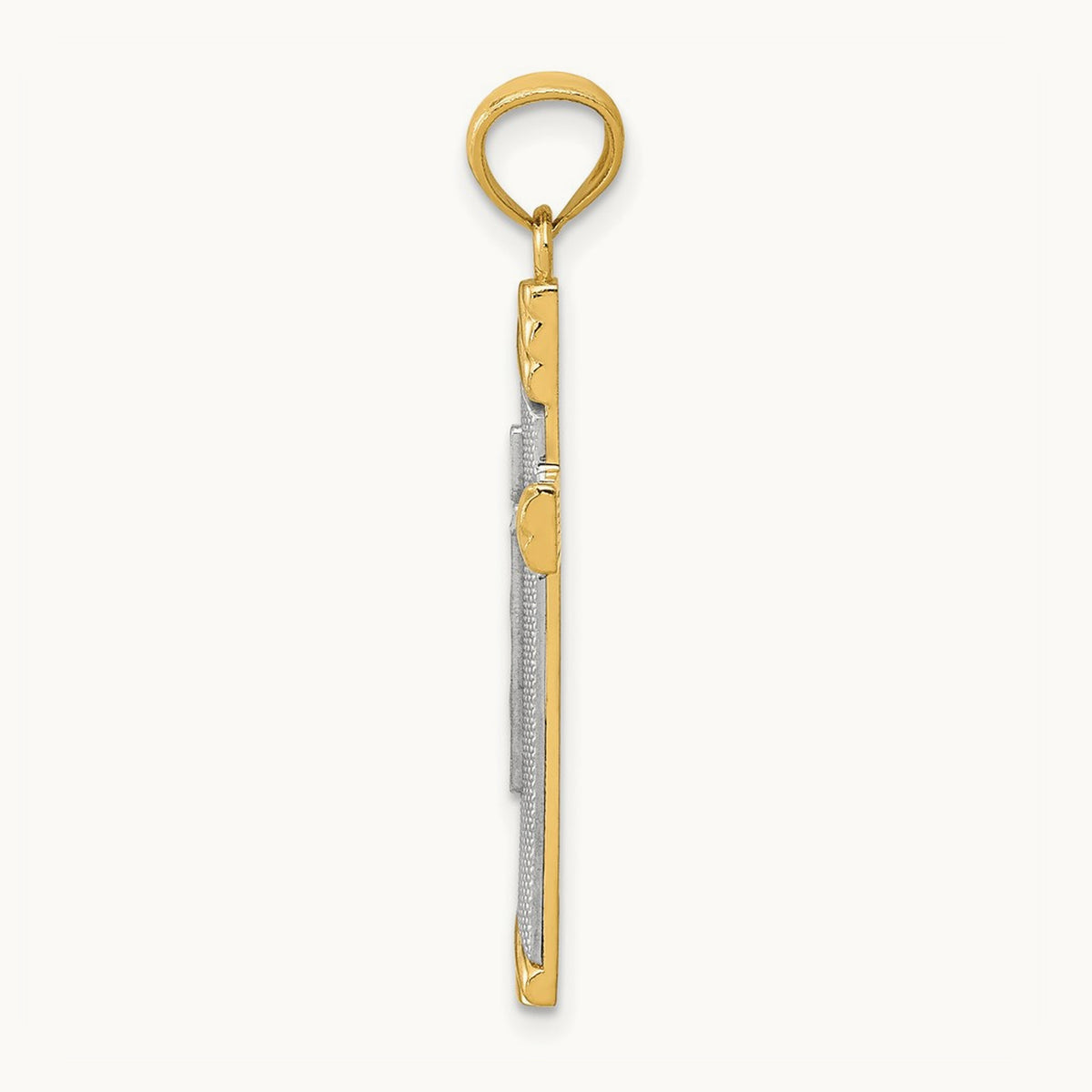 w/Rhodium Cross Pendant, 14K