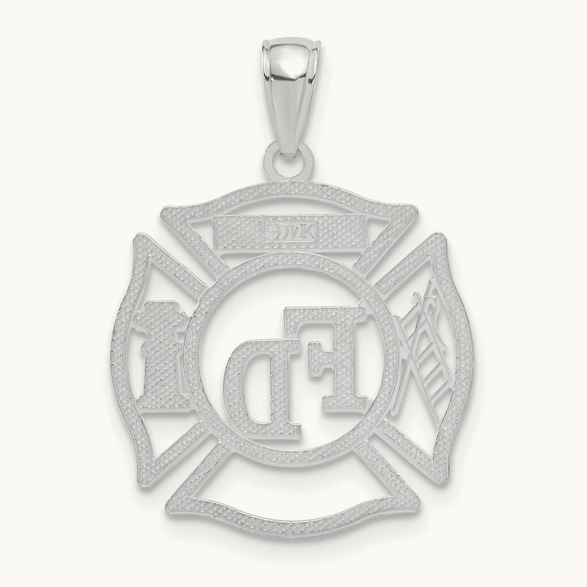 FD MEMBER in Shield Pendant — 14K White Gold