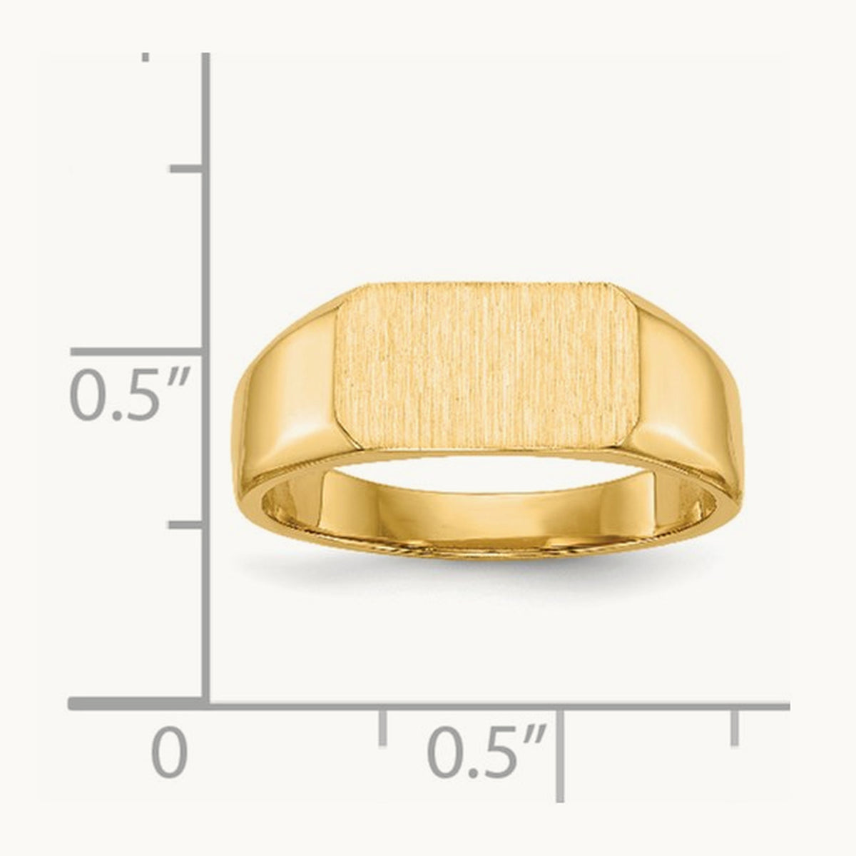 11.5x6. Closed Back Signet Ring, 5mm, 14K