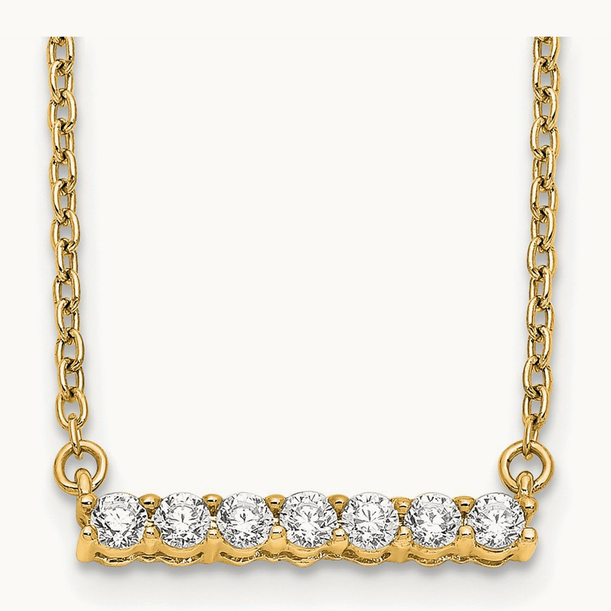 Diamond Bar 18 inch Necklace — 14K Yellow Gold, 0.245 ct