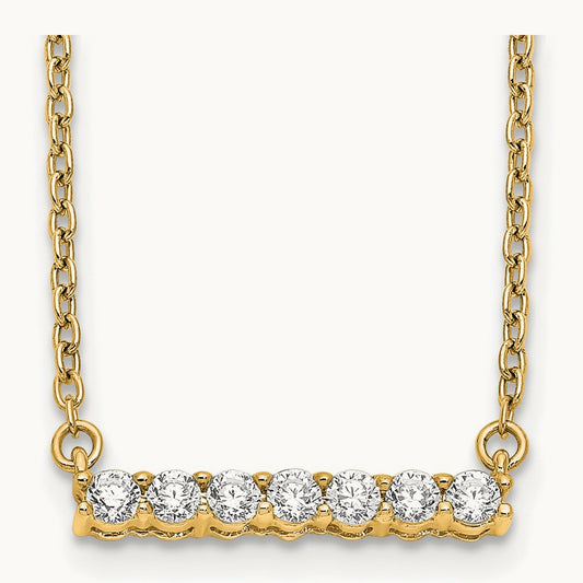 Bar Necklace, 0.25-0.50 ct tw Lab-Grown Diamond — 1/4 ct, 14K Yellow Gold, Standard