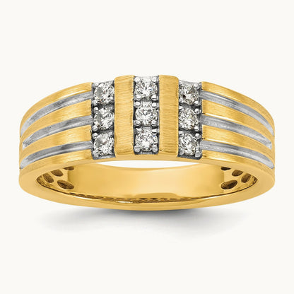 Setting: with White Rhodium IB Goodman Men's Diamond Ring Mounting, 14K Gold — 14K Yellow Gold