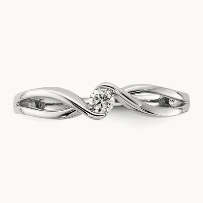 Polished Diamond Ring, 14K White Gold