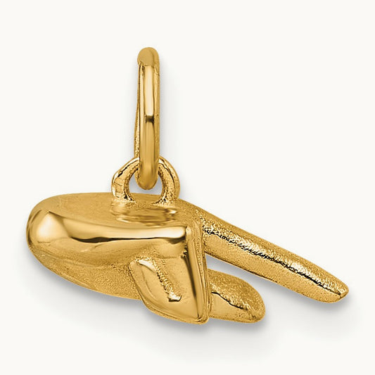 American Sign Language Alphabet Fingerspelling Sign Q Pendant, 14K