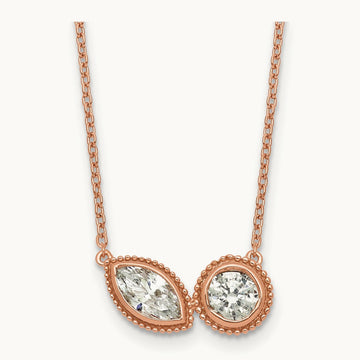 2 Stone Necklace, 1.00 ct tw Lab-Grown Diamond