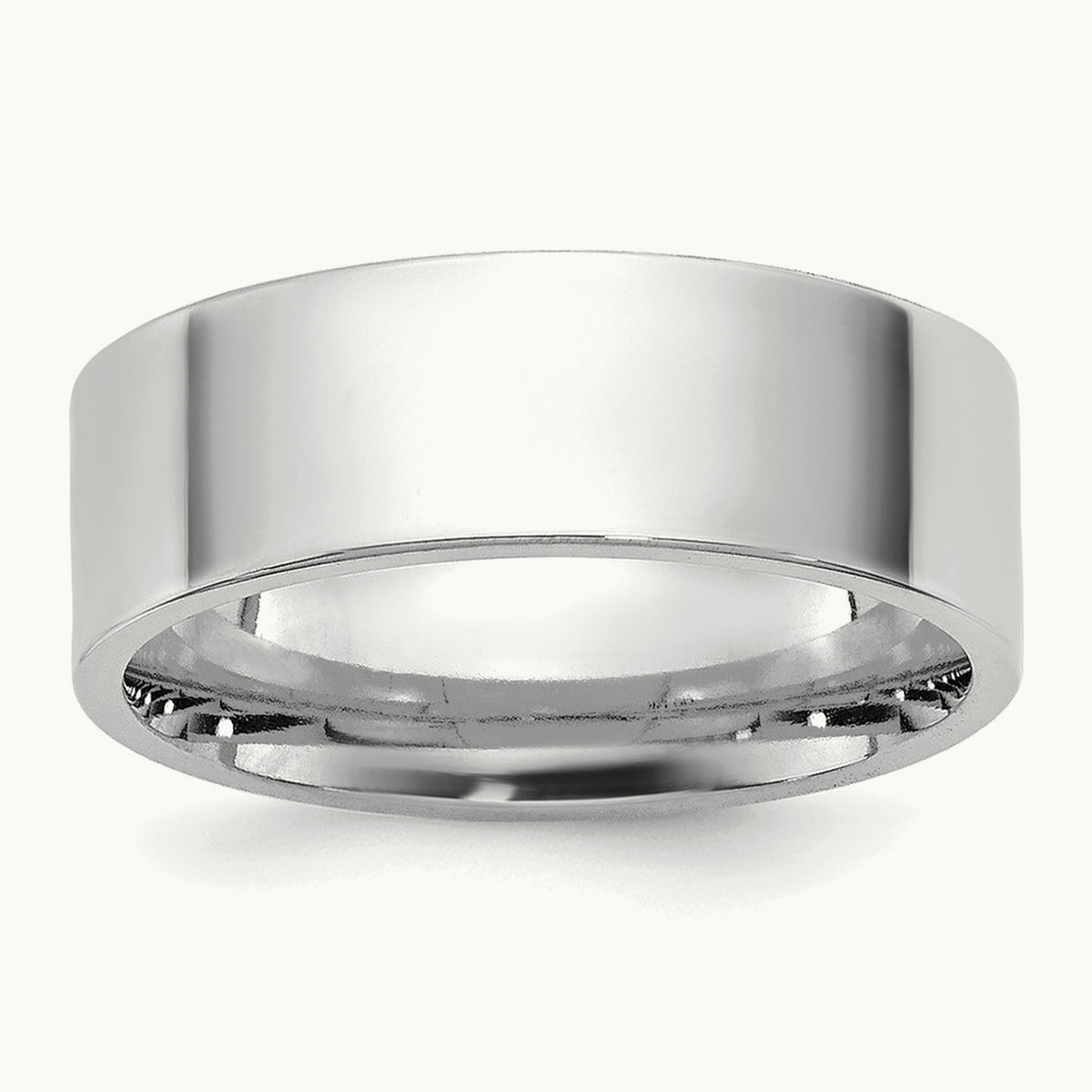 Standard Flat Comfort Fit Band, 6.5mm, 10K White Gold