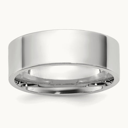Standard Flat Comfort Fit Band, 6.5mm, 10K White Gold