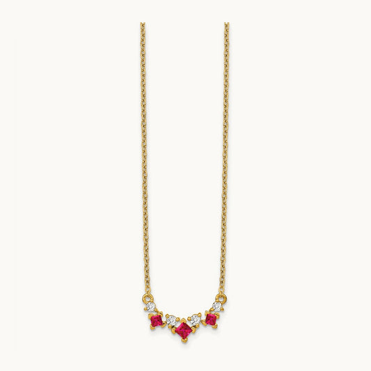 Ruby and Diamond 18 inch Necklace, 14K
