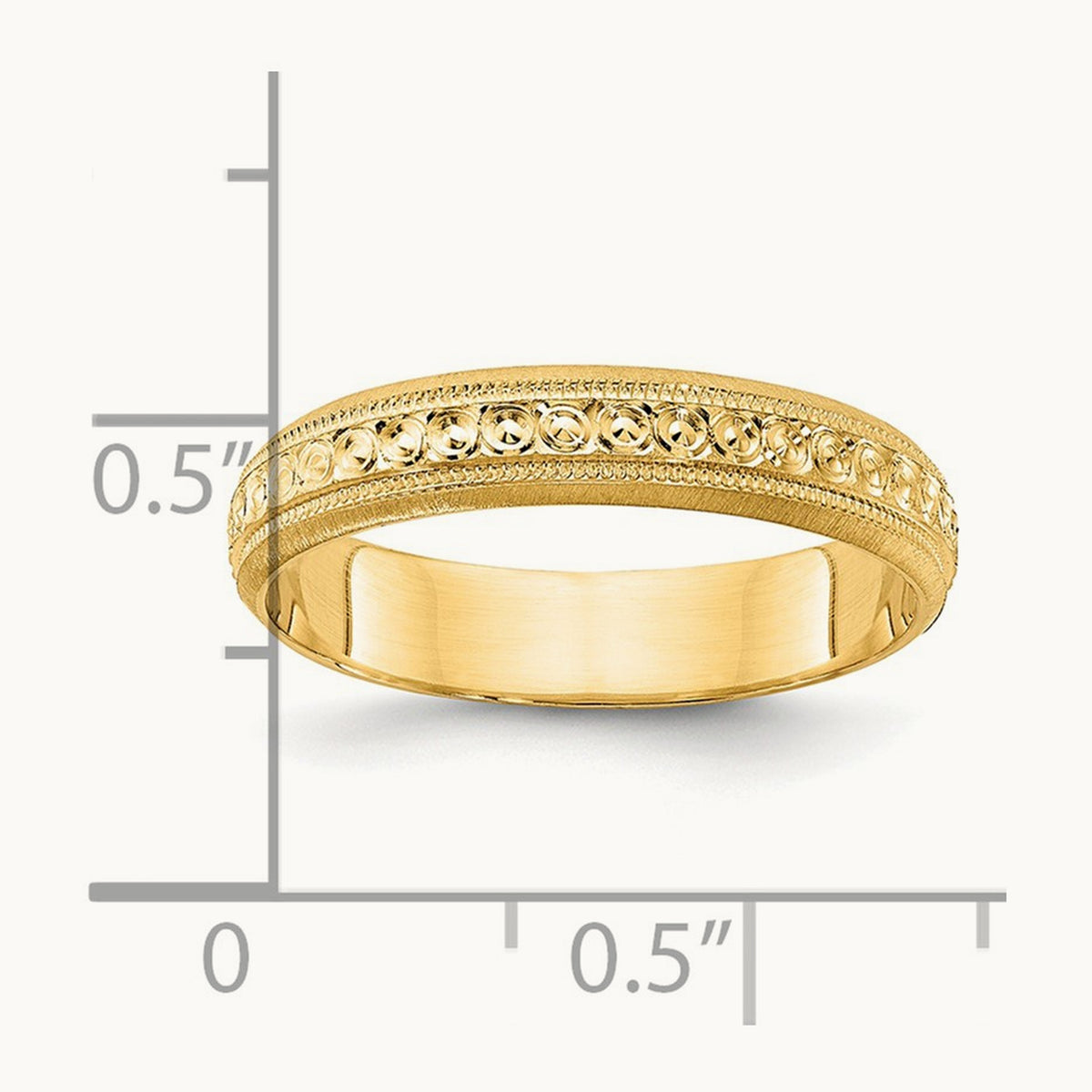 Design Etched Wedding Band — 14K Yellow Gold, 3mm