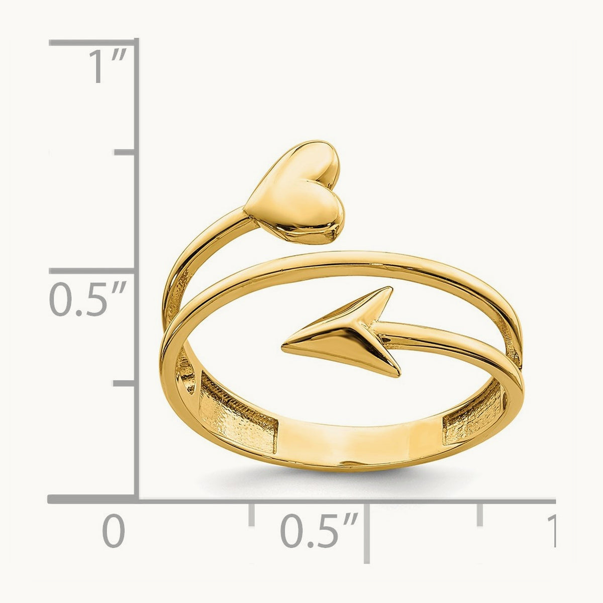 Heart and Arrow Ring, 14K