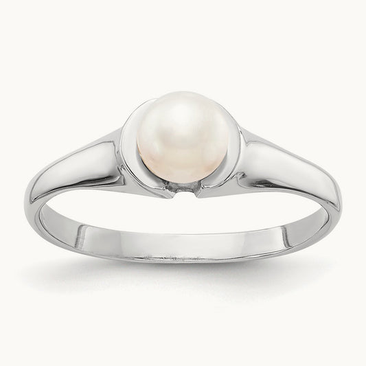 FW Cultured Pearl Ring, 5mm, 14K White Gold
