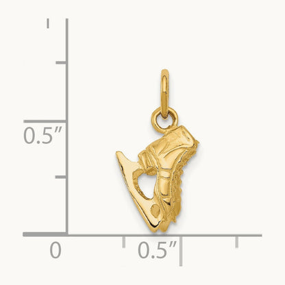 3-D PAIR Of Ice Skates Charm, 14K