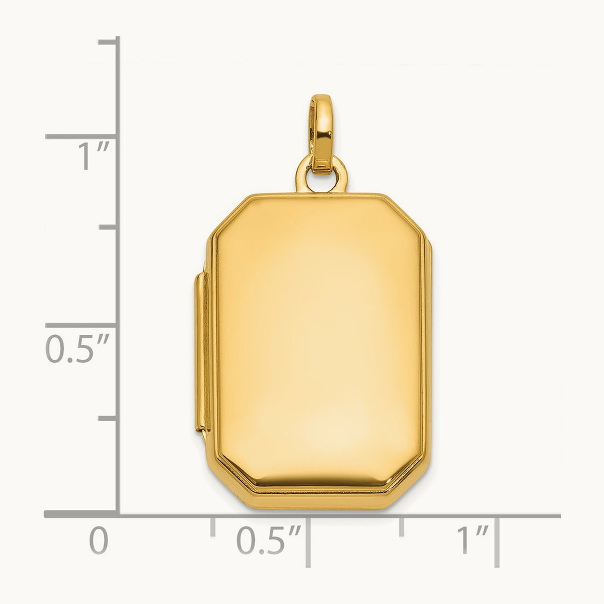 Polished 20x15mm Curved Rectangle Locket — 14K Yellow Gold