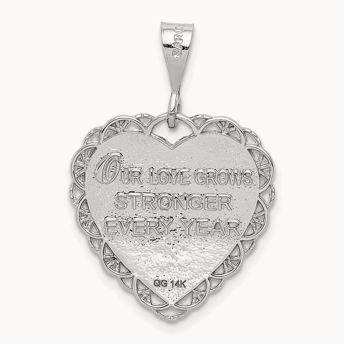 Reversible 50th ANNIVERSARY Charm, 14K White Gold