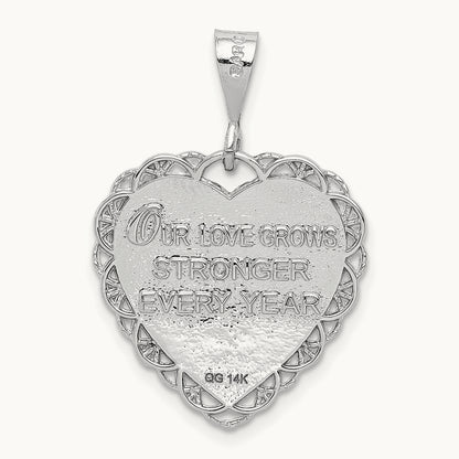 Reversible 50th ANNIVERSARY Charm, 14K White Gold