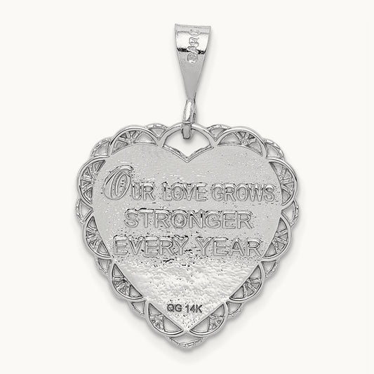 Reversible 50th ANNIVERSARY Charm, 14K White Gold