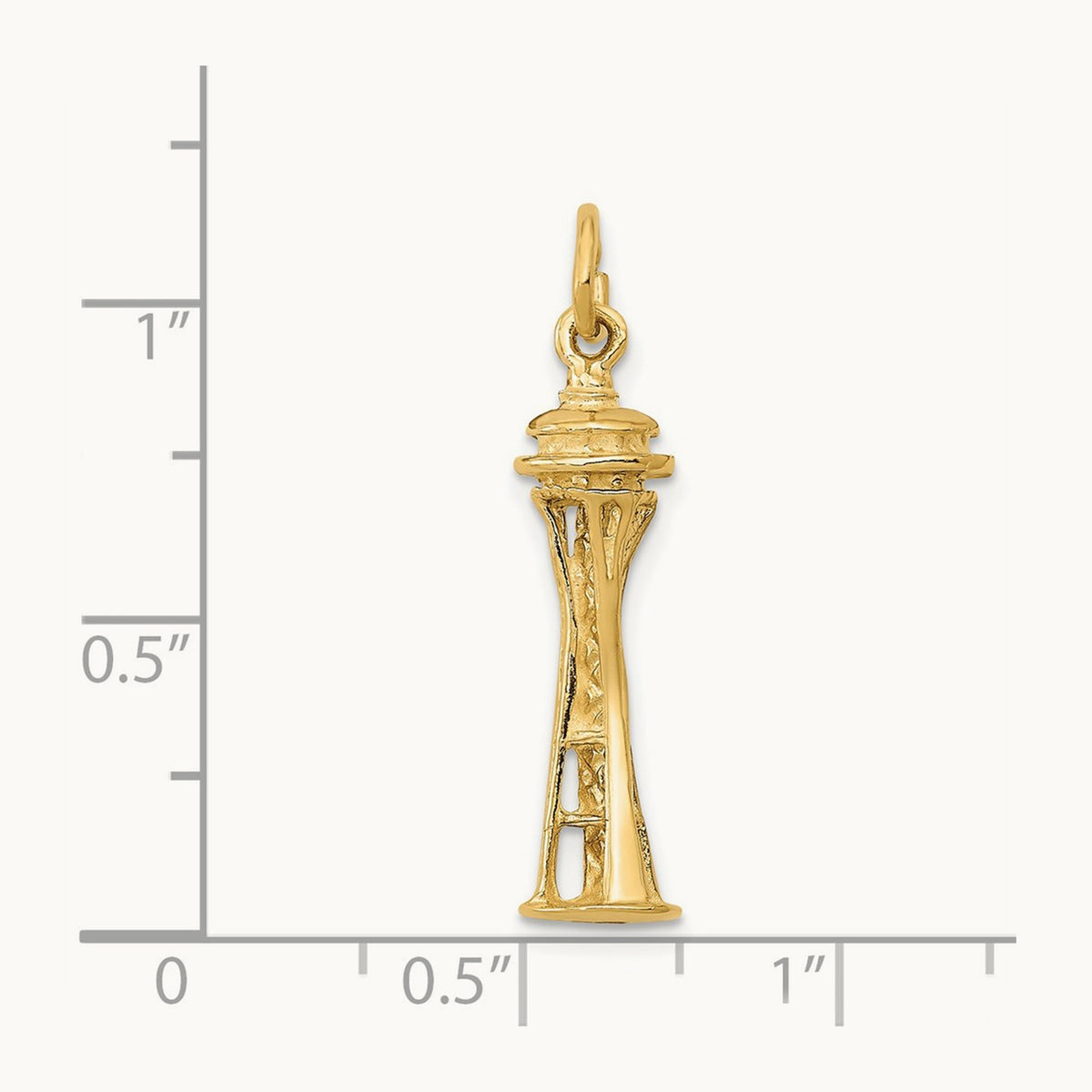 3D Space Needle Charm, 14K