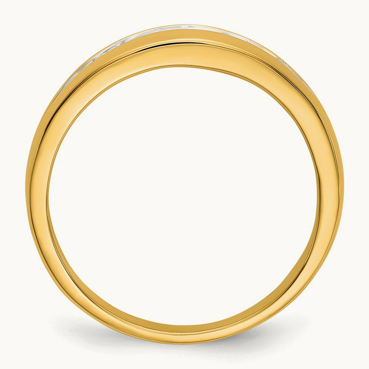 Diamond Men's Channel Ring — 14K Yellow Gold