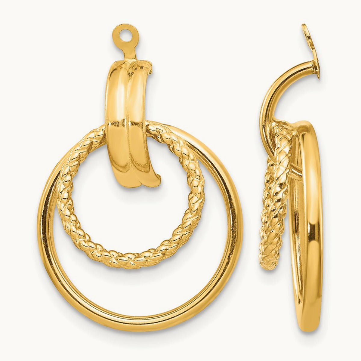 Polished & Twisted Fancy Earring Jackets — 14K Yellow Gold