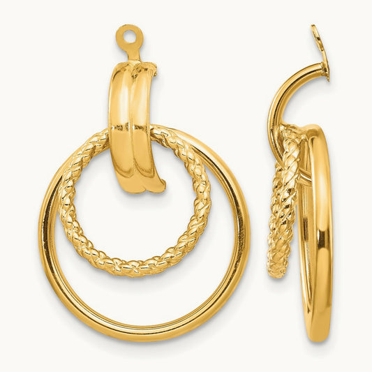 Polished & Twisted Fancy Earring Jackets — 14K Yellow Gold