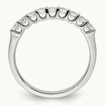 9-Stone Diamond Band, 14K White Gold