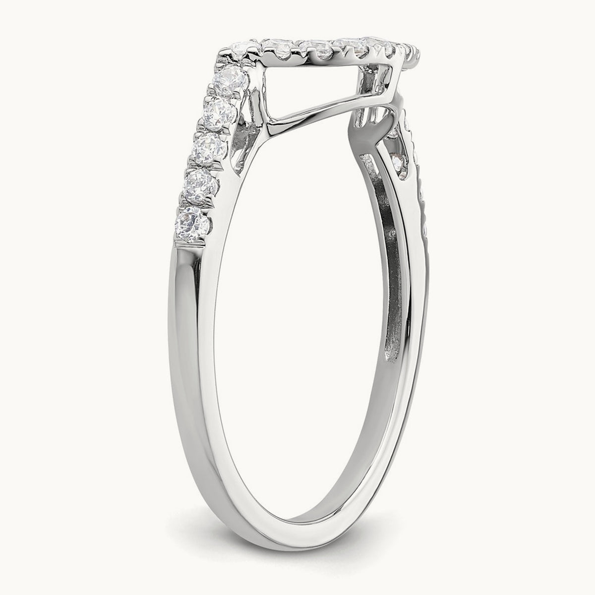 Diamond Contour Wedding Band, 14K White Gold