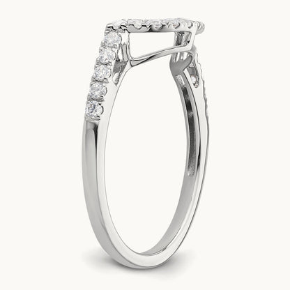 Diamond Contour Wedding Band, 14K White Gold