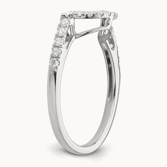 Diamond Contour Wedding Band, 14K White Gold