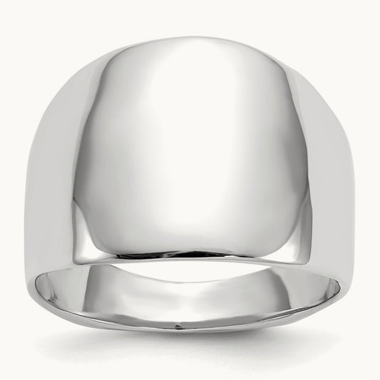 Polished Dome Ring, 14K White Gold