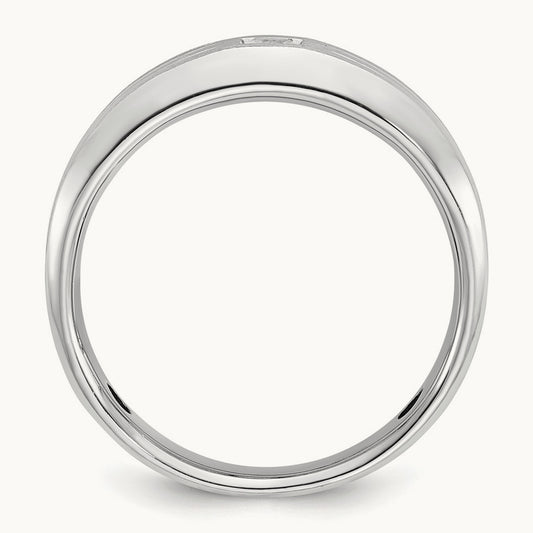 IBGoodman Men's Polished/Satin Diamond Complete Ring, 14K White Gold