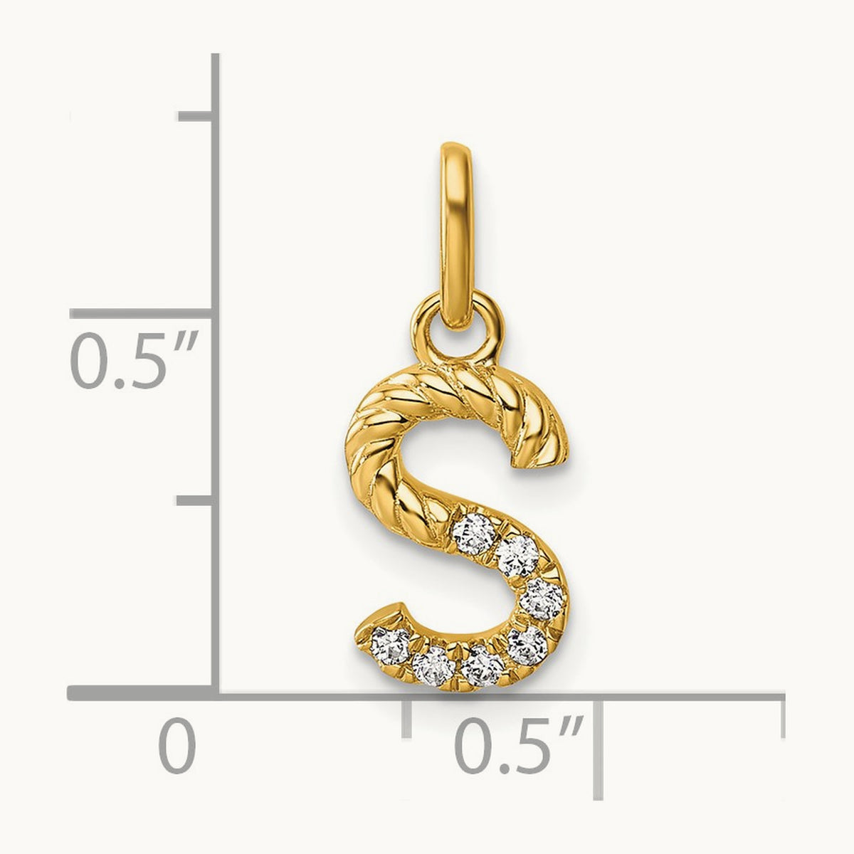 Twisted Diamond Charm — 14K Yellow Gold, S