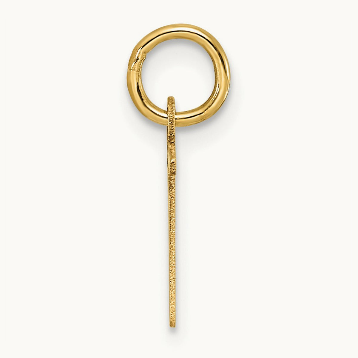 Small Slanted Block Initial Charm — 14K Yellow Gold, T